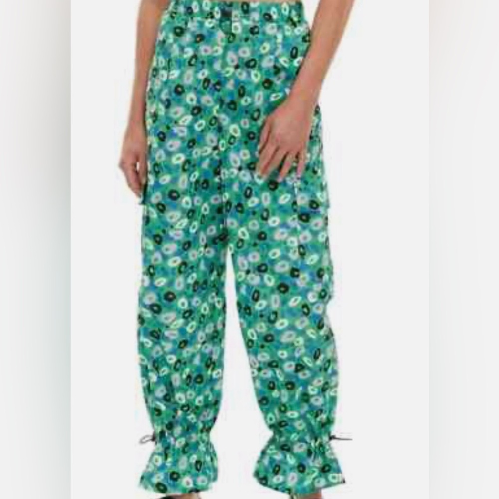 Diane von Furstenberg Target Utility Jazz Dot Green Cargo Pant Multiple size NWT